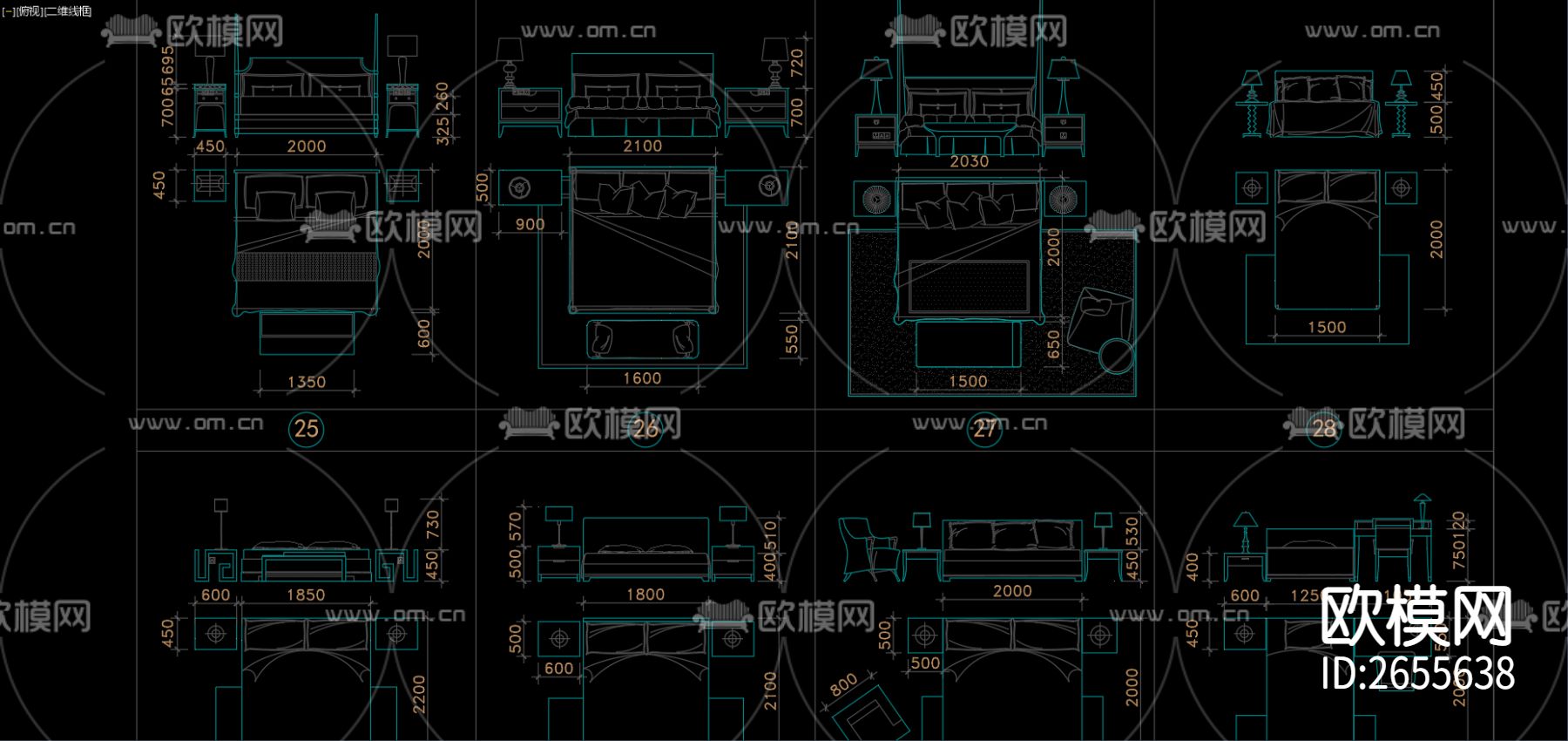 家具填充图库cad施工图下载（渲染图7）
