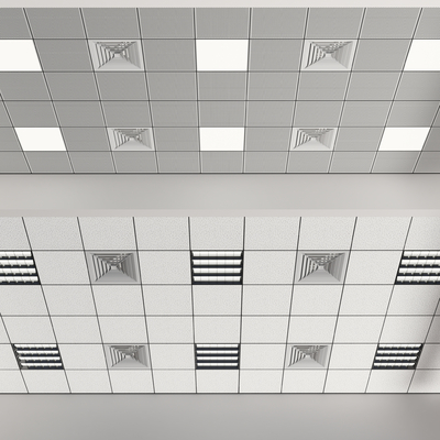  铝扣板吊顶  天花吊顶su模型 