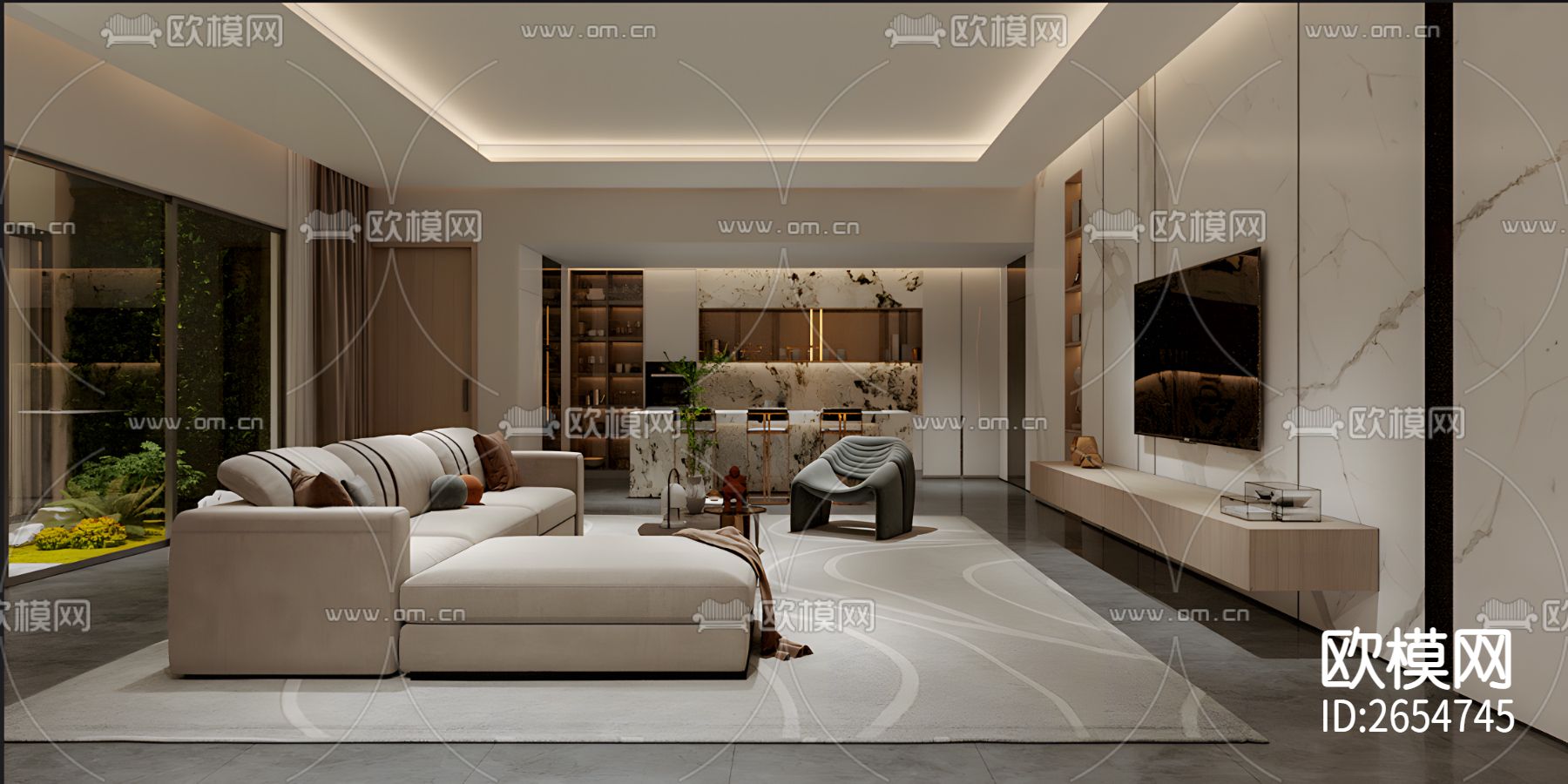 家具展厅CAD施工图下载（渲染图4）