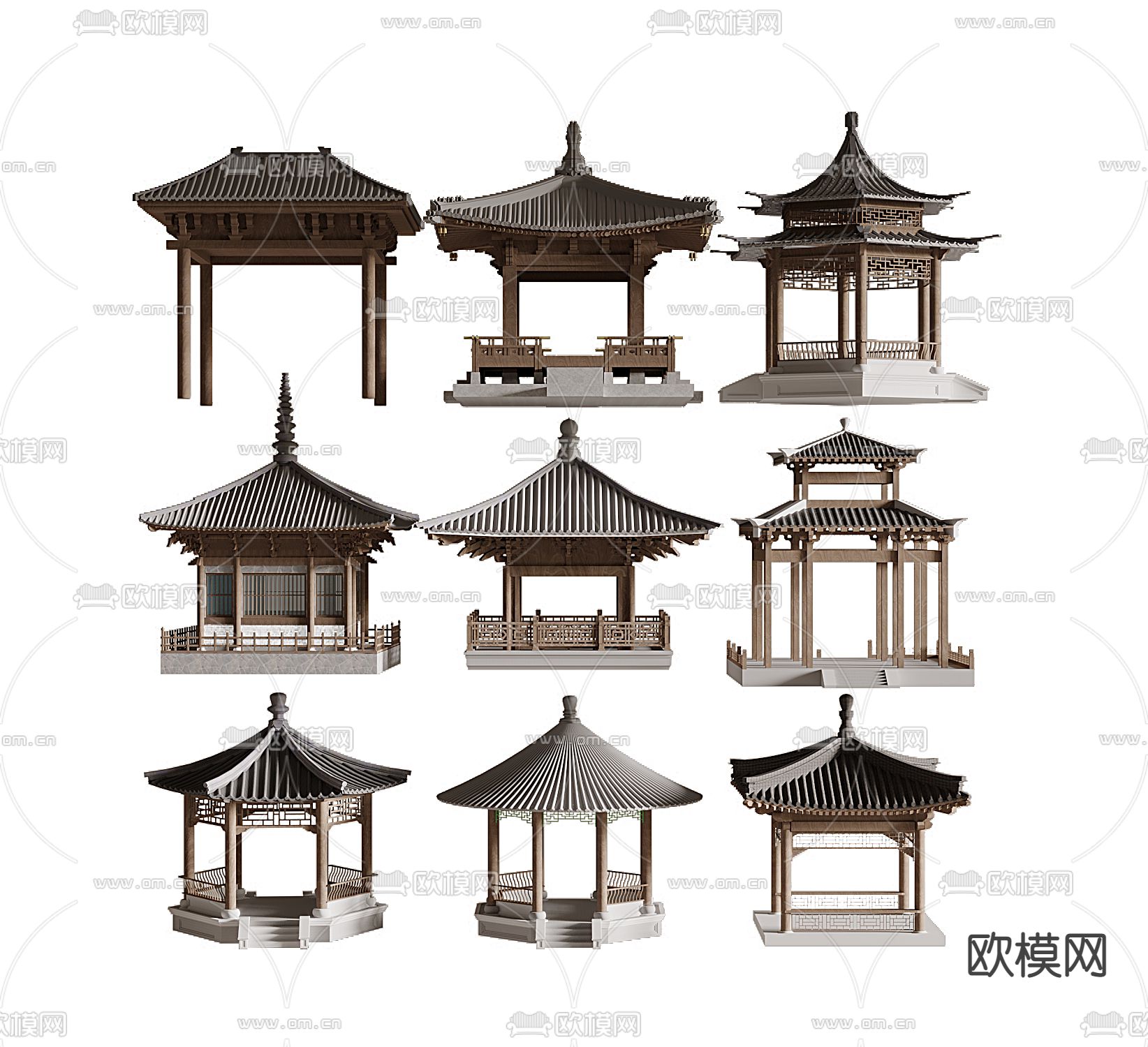 亭子 凉亭3d模型下载