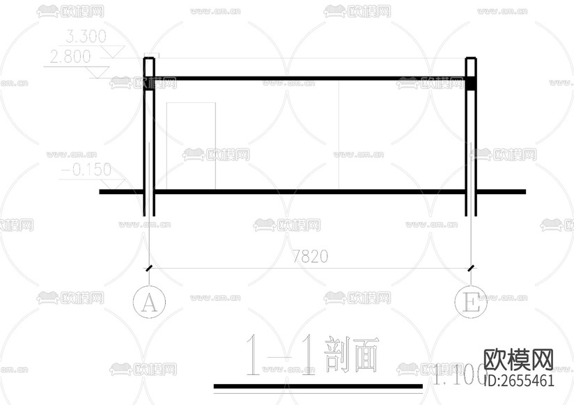 公園公廁建筑結(jié)構(gòu)cad施工圖下載(渲染圖4)