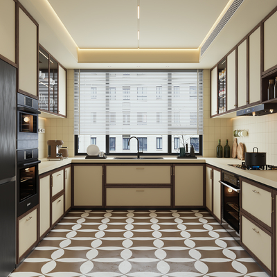  侘寂风厨房su模型 