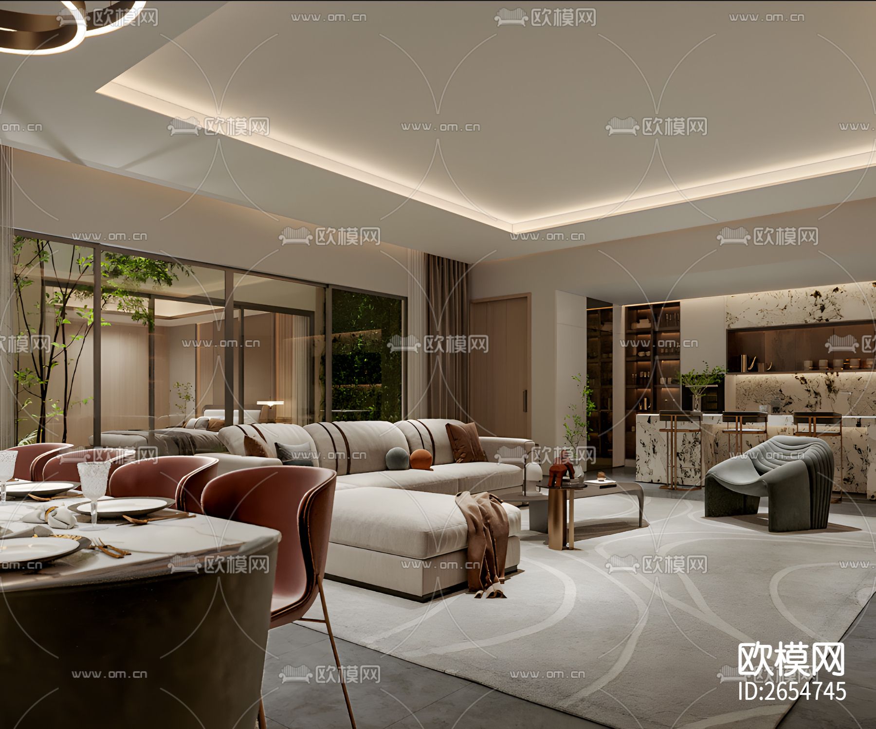 家具展厅CAD施工图下载（渲染图1）