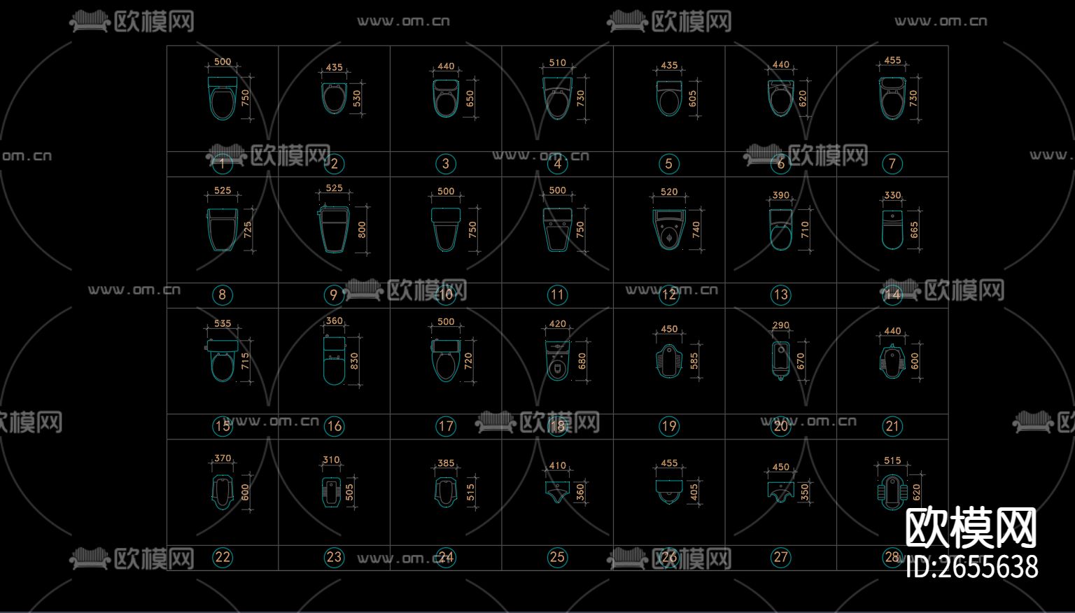 家具填充图库cad施工图下载（渲染图9）