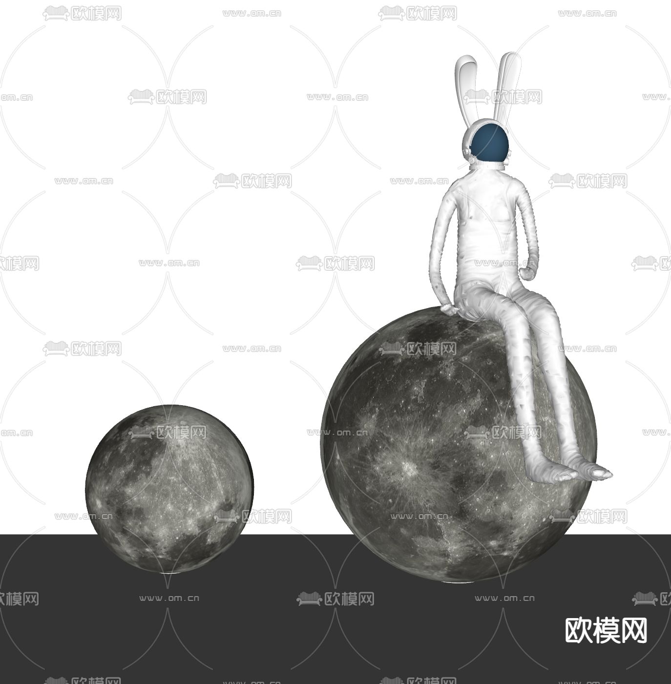 月球灯 装饰灯su模型下载（渲染图2）