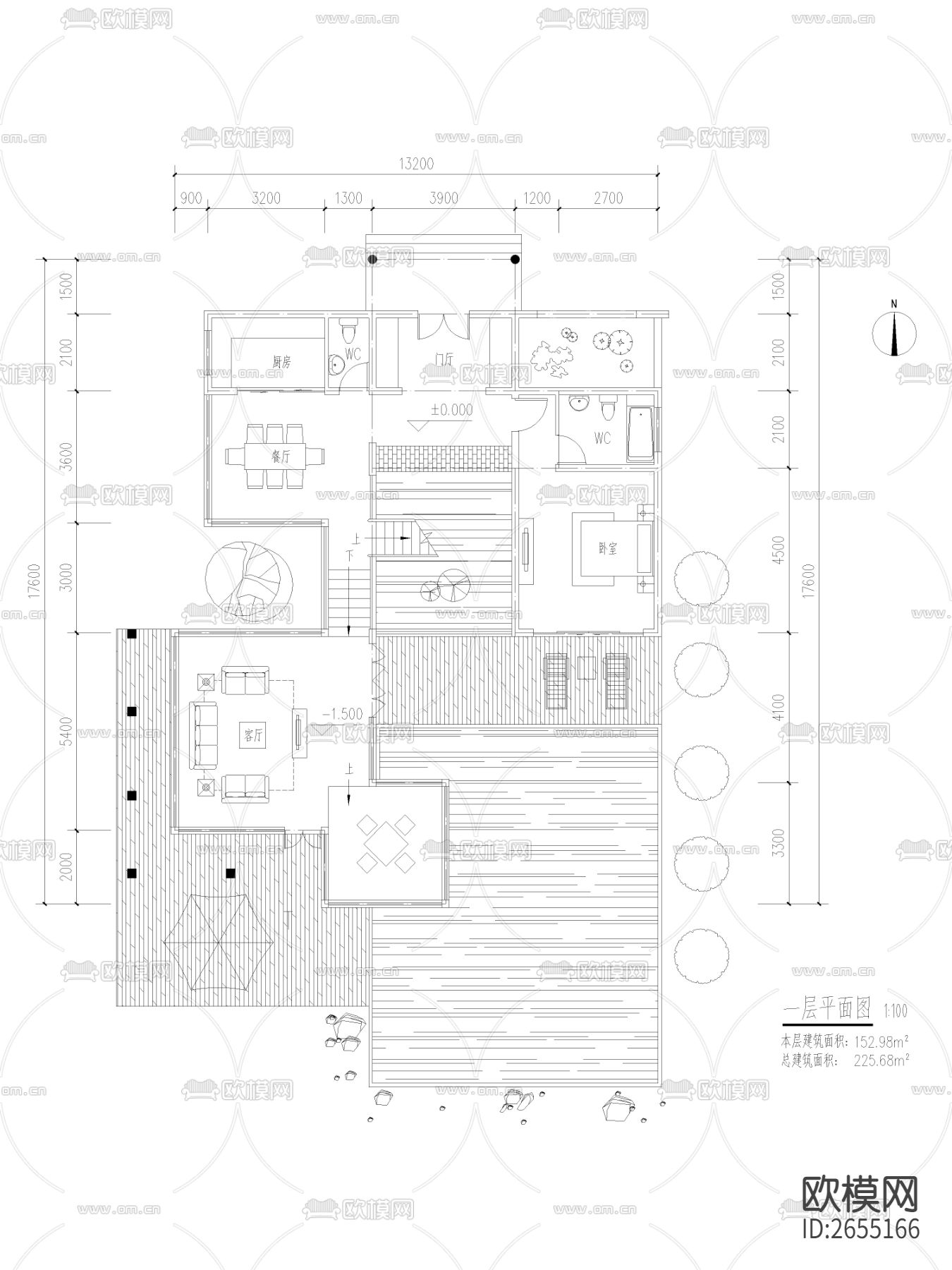 独栋别墅建筑设计cad施工图下载（渲染图3）
