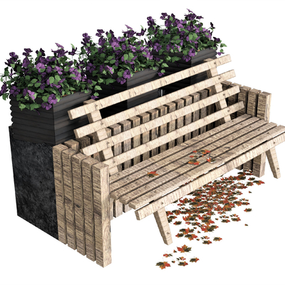  户外椅 公园椅su模型 