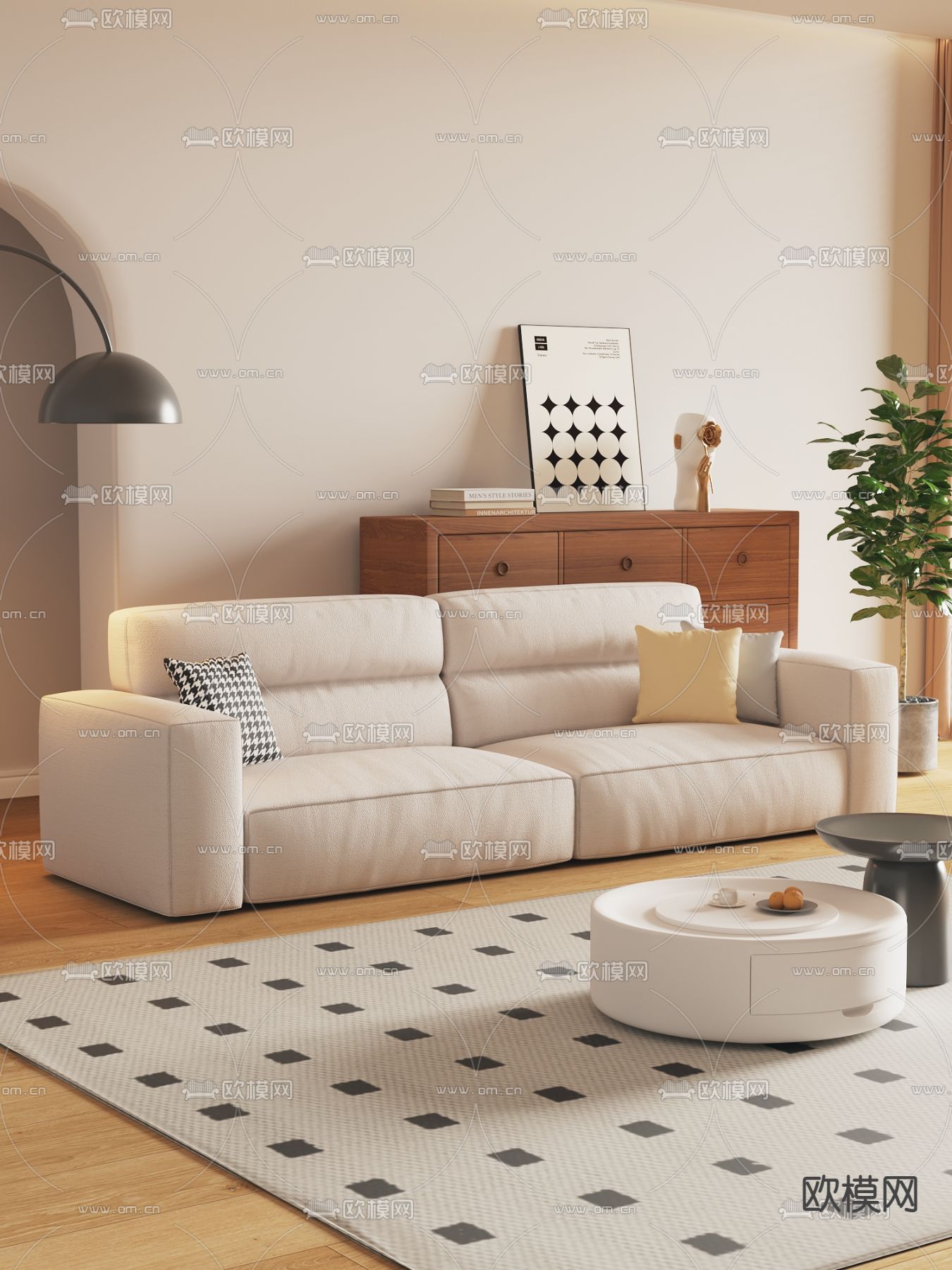 双人沙发 软体沙发3d模型下载