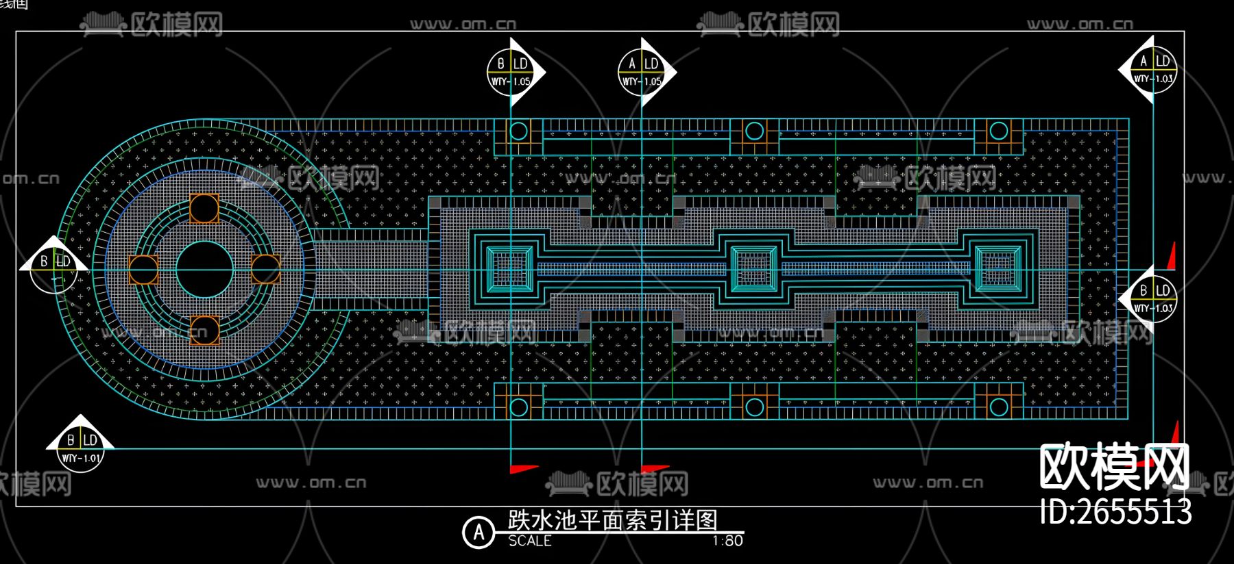 景观水池cad施工图下载（渲染图8）