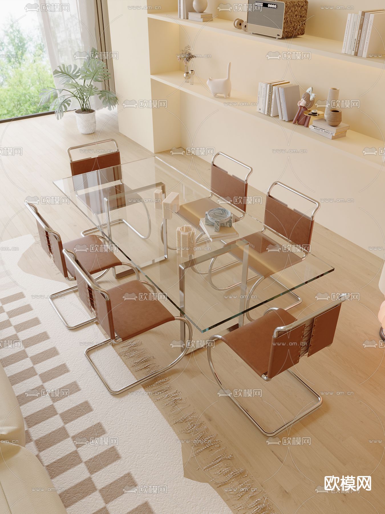 奶油风沙发3d模型下载（渲染图3）