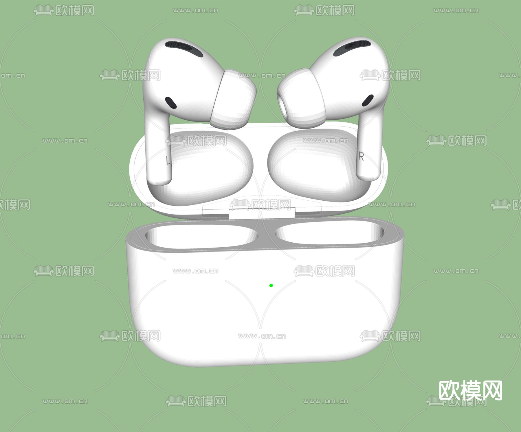 蓝牙无线耳机su模型下载（渲染图2）