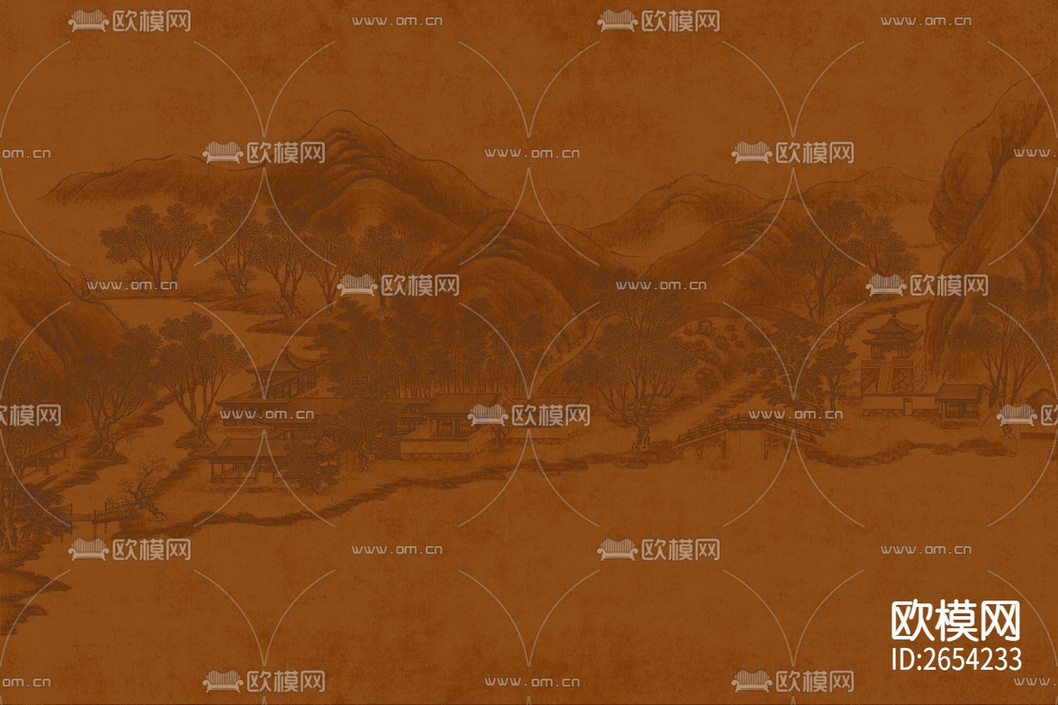 新中式山水壁纸下载（渲染图3）