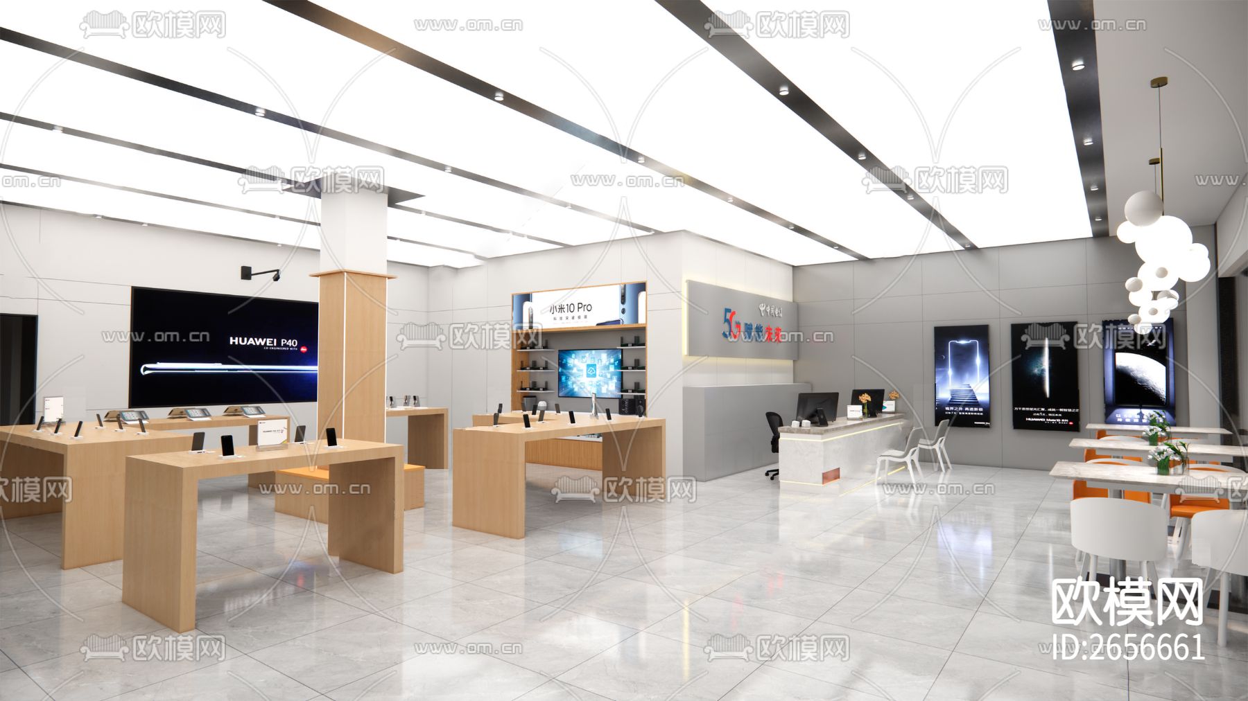 小米手机专卖店cad施工图下载（渲染图1）