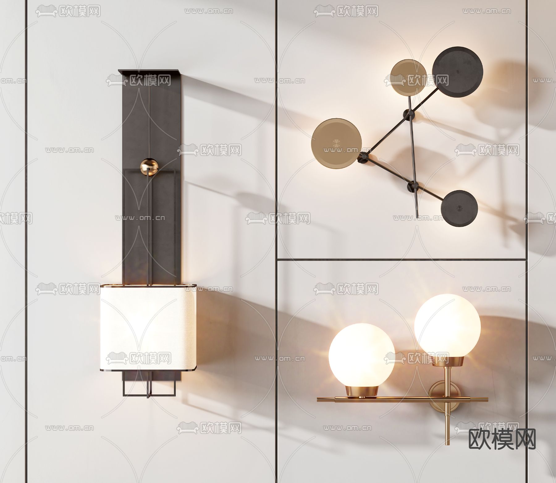 创意壁灯3d模型下载