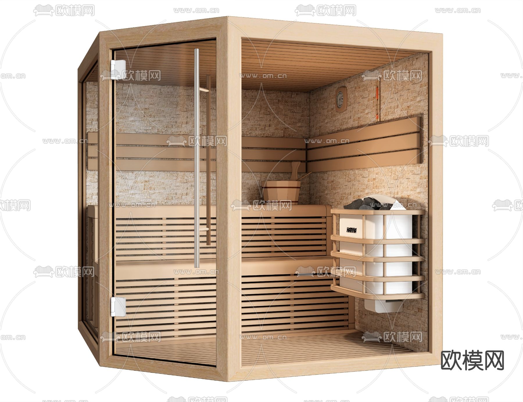 淋浴间 桑拿房su模型下载（渲染图1）