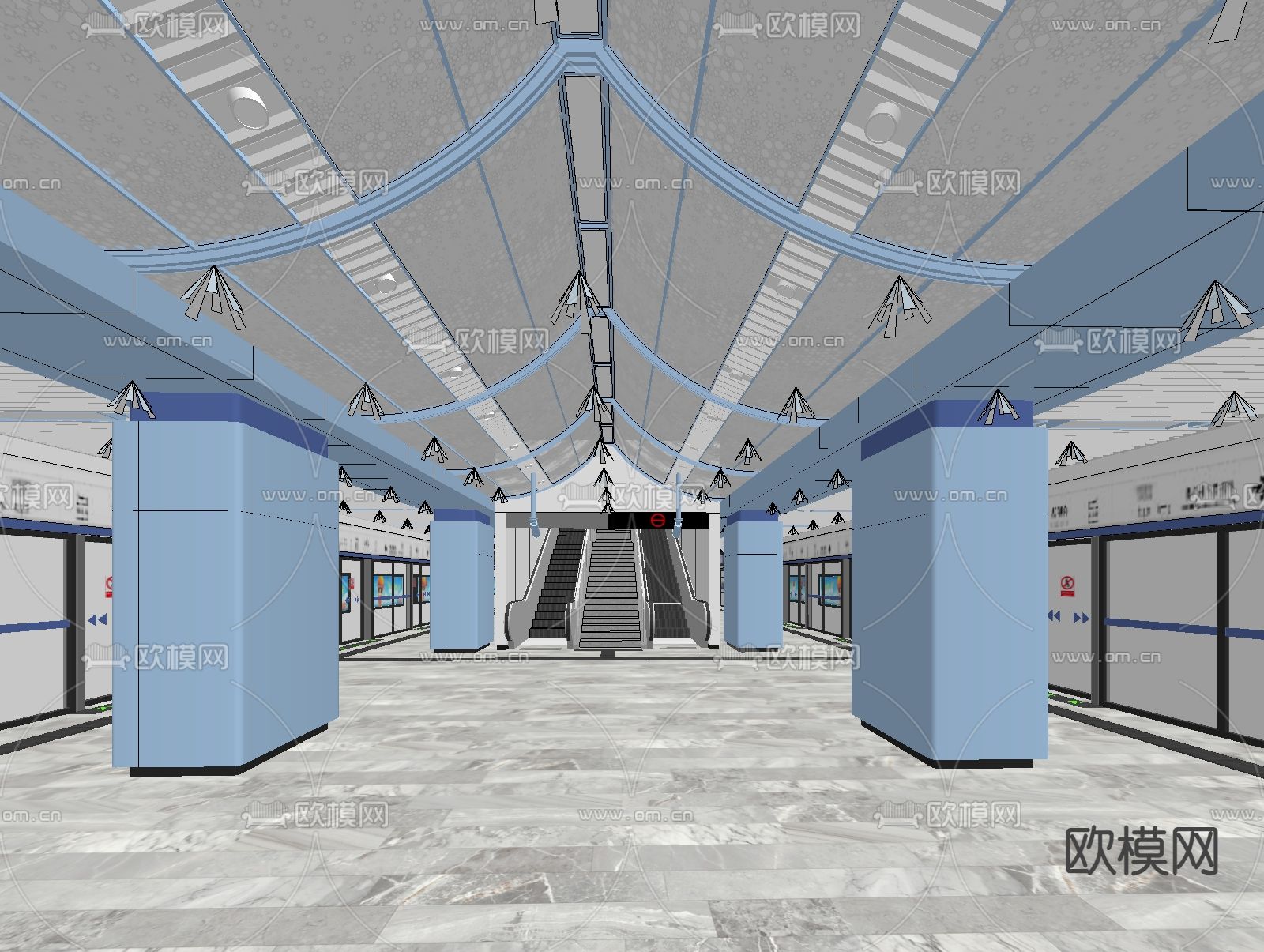 地铁站su模型下载（渲染图2）