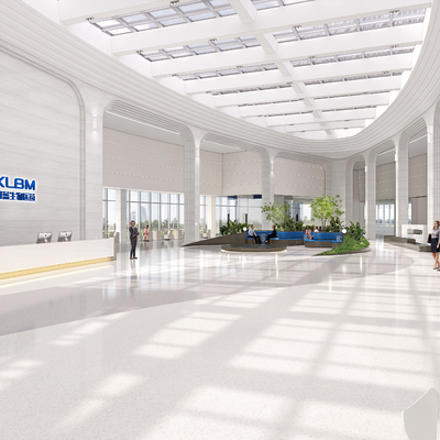  现代公司大堂 休闲区su模型 