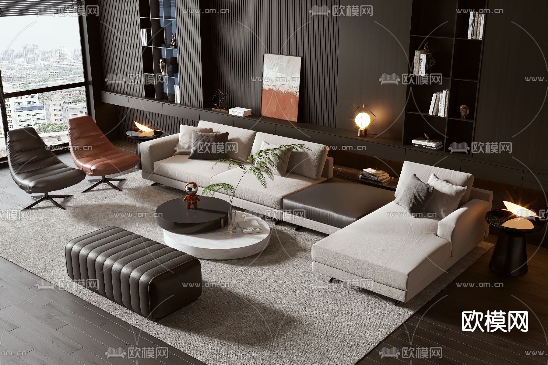 Minotti 组合沙发3d模型下载_ID14102105_3dmax免费模型-欧模网