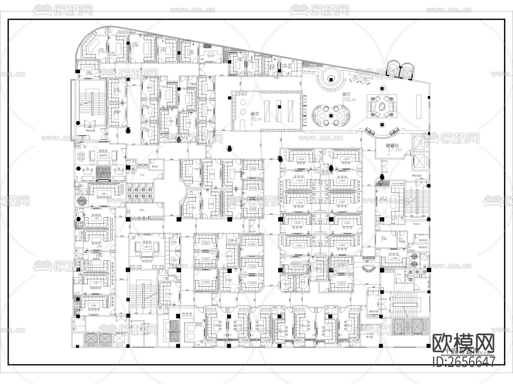 KTV 酒吧 夜店cad施工图下载（渲染图4）