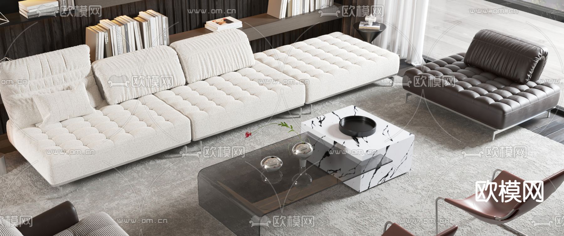 Minotti 组合沙发3d模型下载（渲染图2）