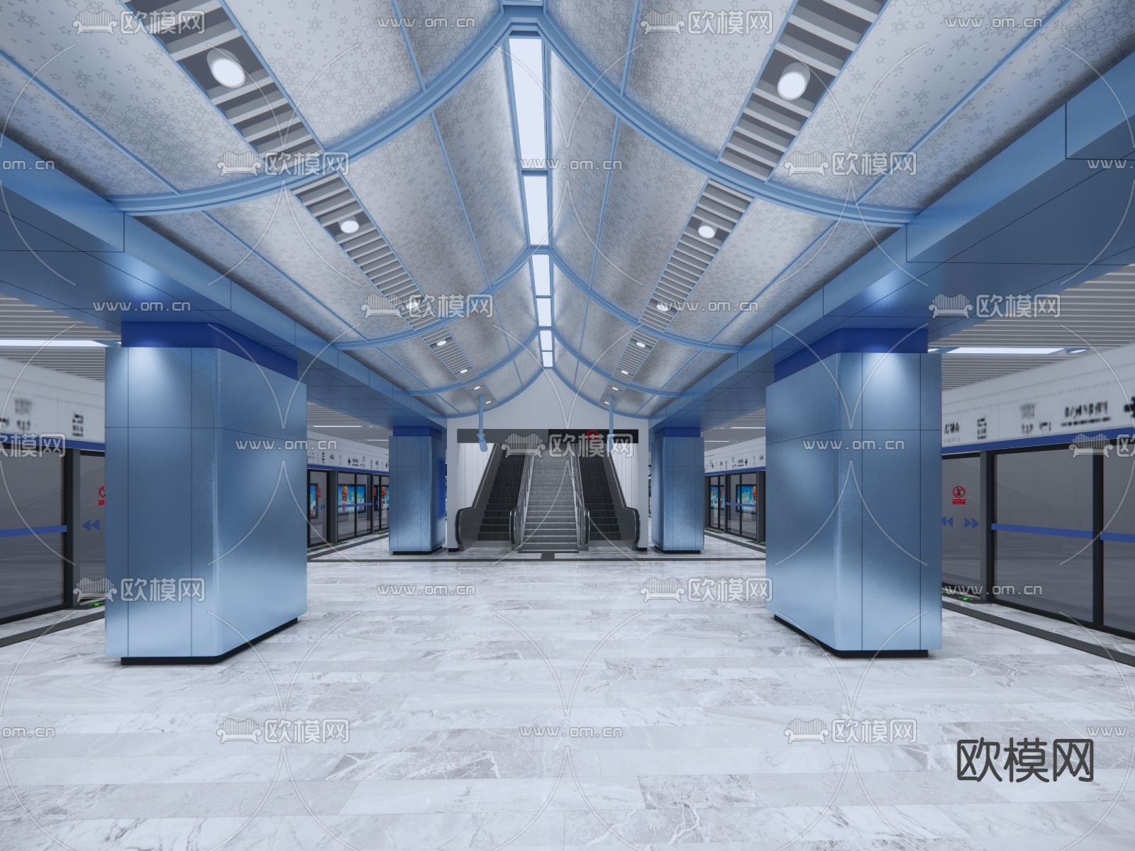 地铁站su模型下载（渲染图1）