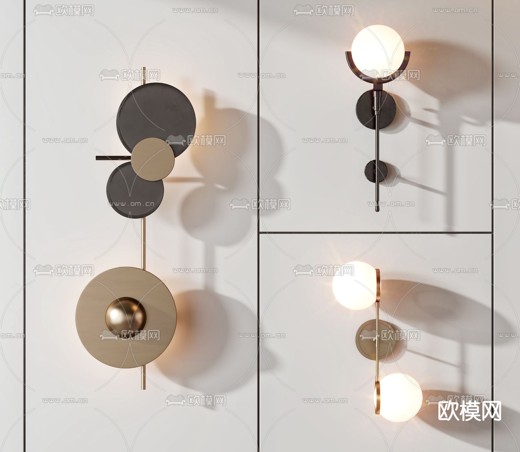 轻奢壁灯3d模型下载