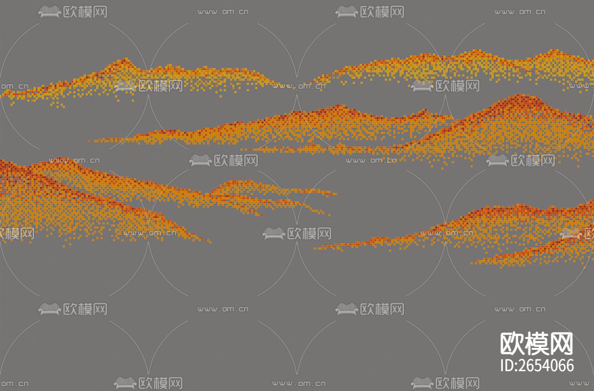 新中式 山水 金箔 云海 刺绣壁纸下载（渲染图2）