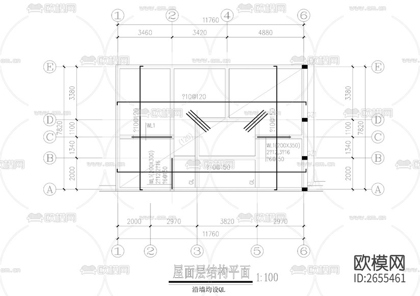 公園公廁建筑結(jié)構(gòu)cad施工圖下載(渲染圖6)
