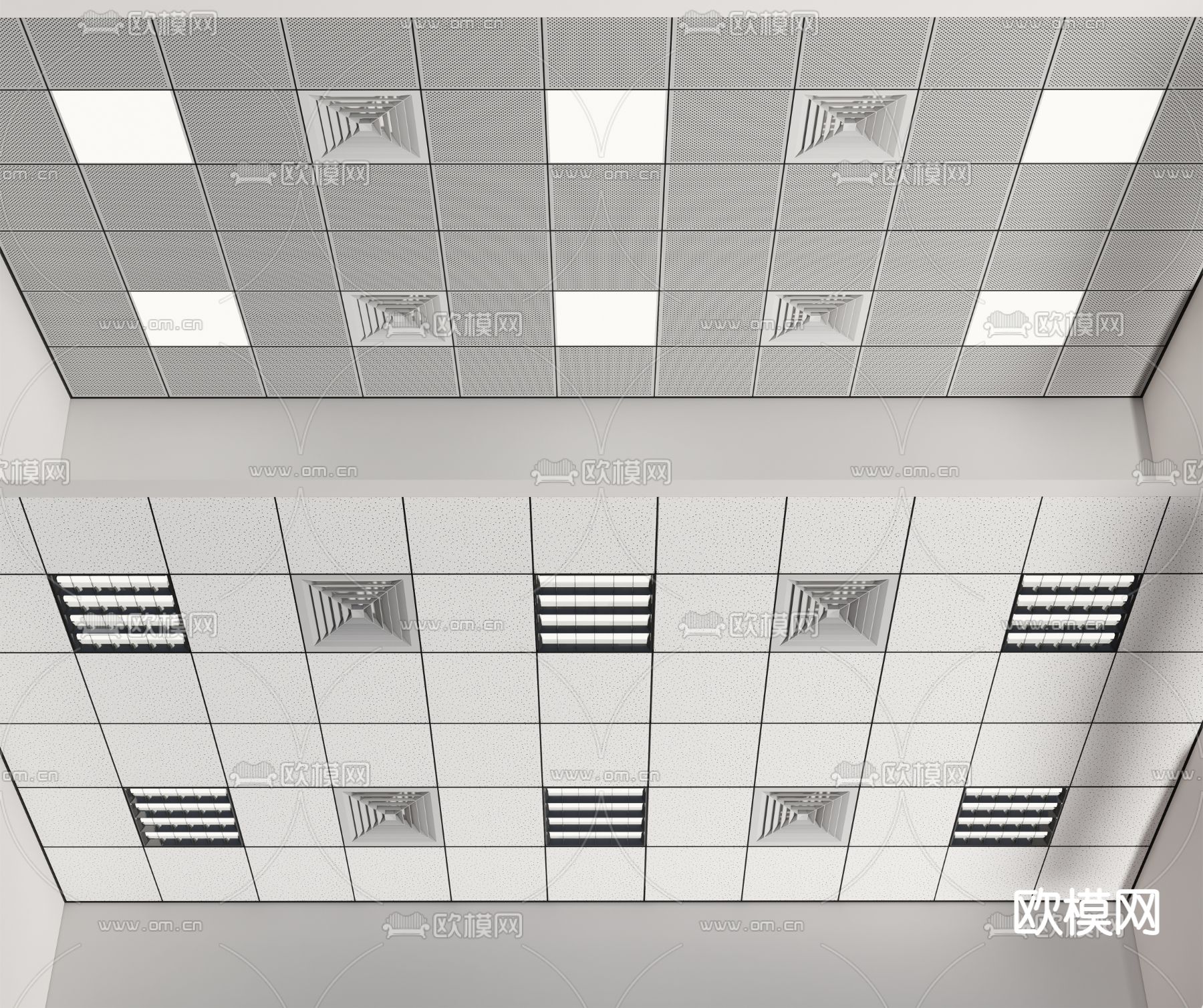 铝扣板吊顶  天花吊顶su模型下载（渲染图1）