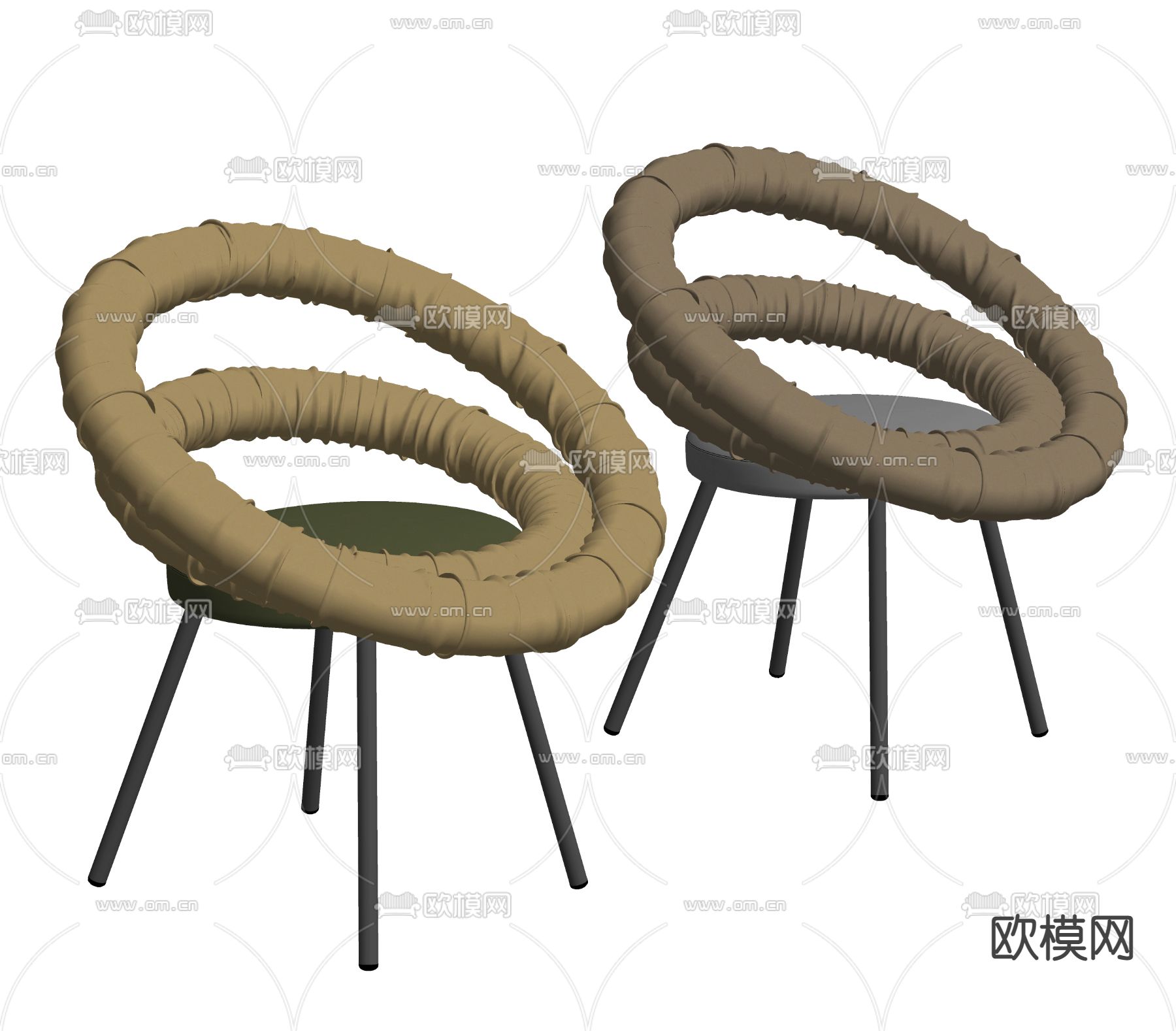 现代休闲椅 异形椅su模型下载（渲染图2）