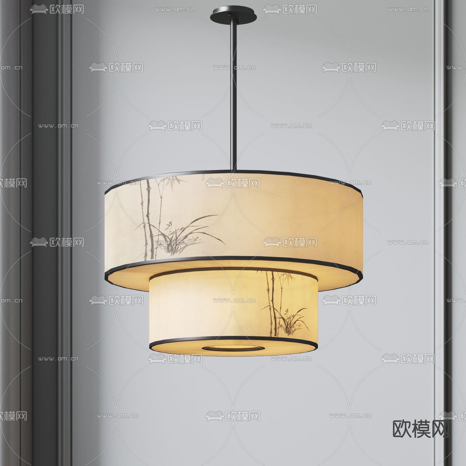 新中式吊灯3d模型下载