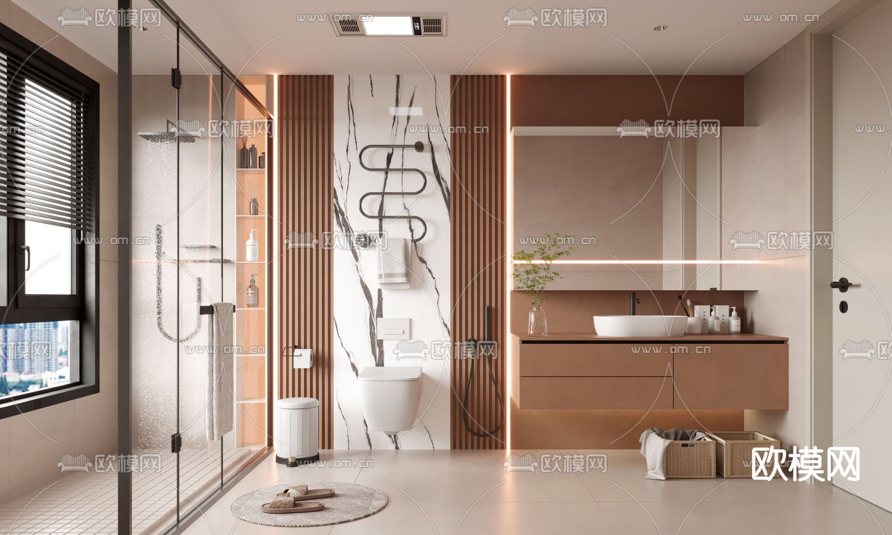 现代卫生间su模型
