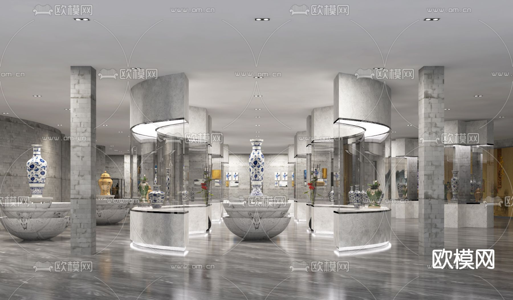 展馆 展厅 博物馆su模型下载（渲染图1）