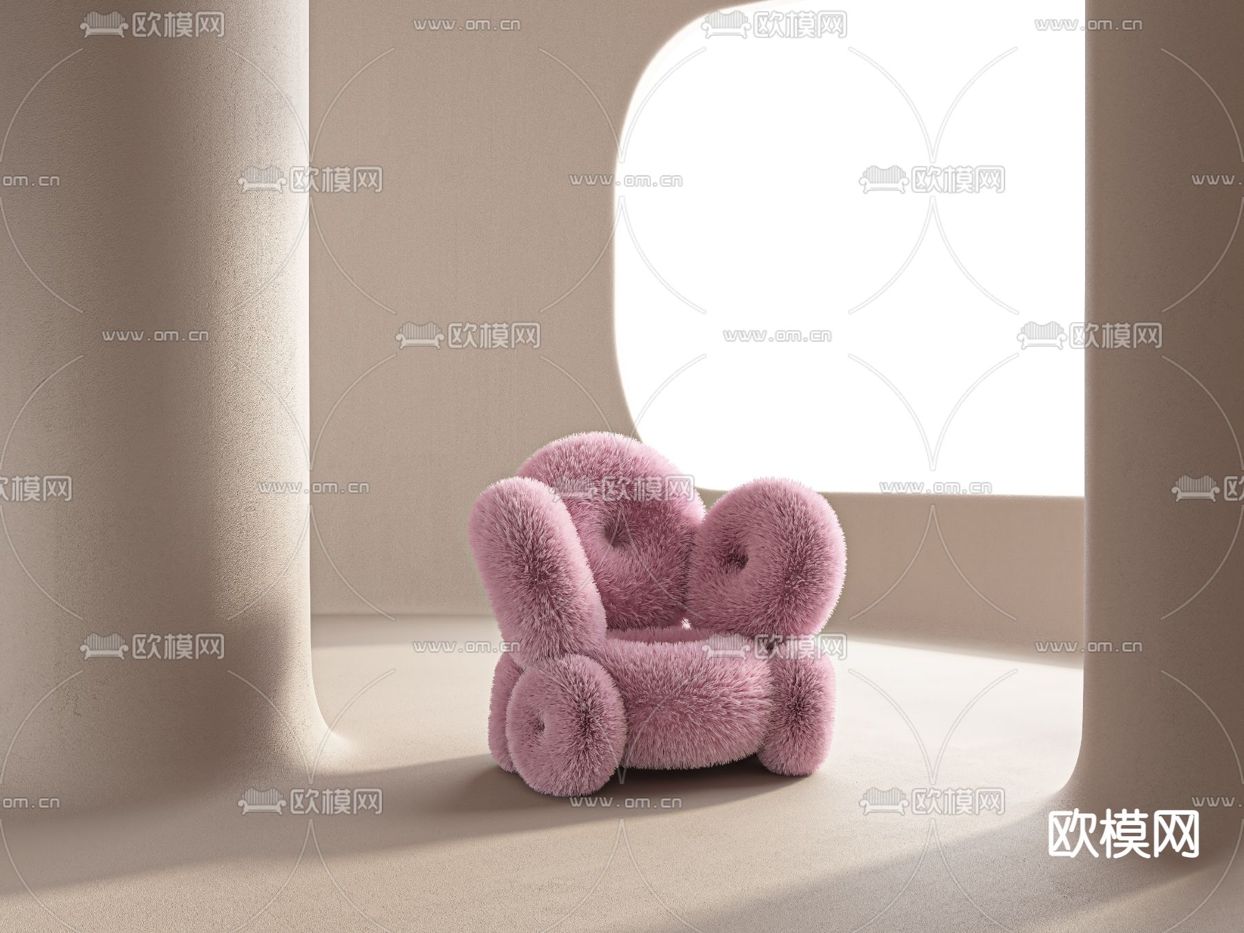 粉色沙发 休闲沙发3d模型下载