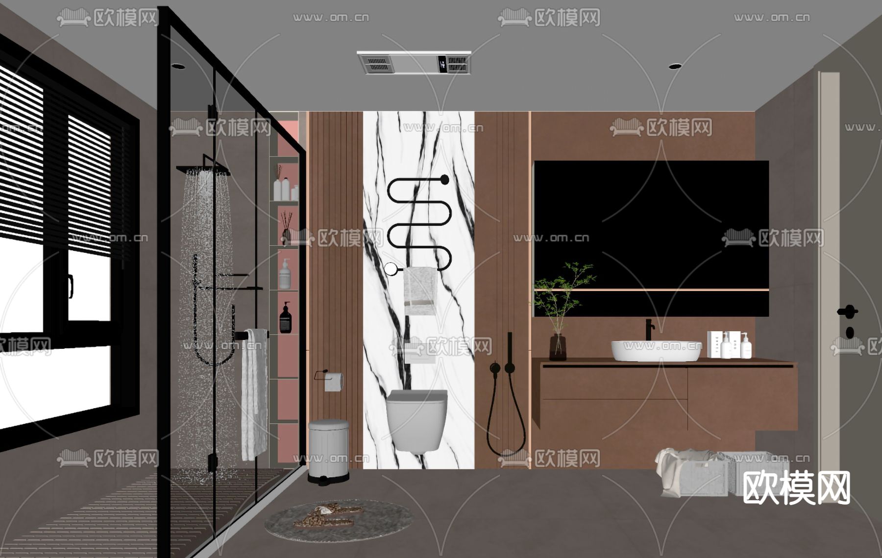 现代卫生间su模型