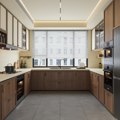  侘寂风厨房su模型 