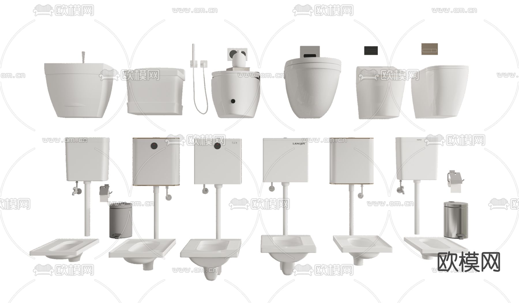 马桶 蹲厕 便器 洁具3d模型下载