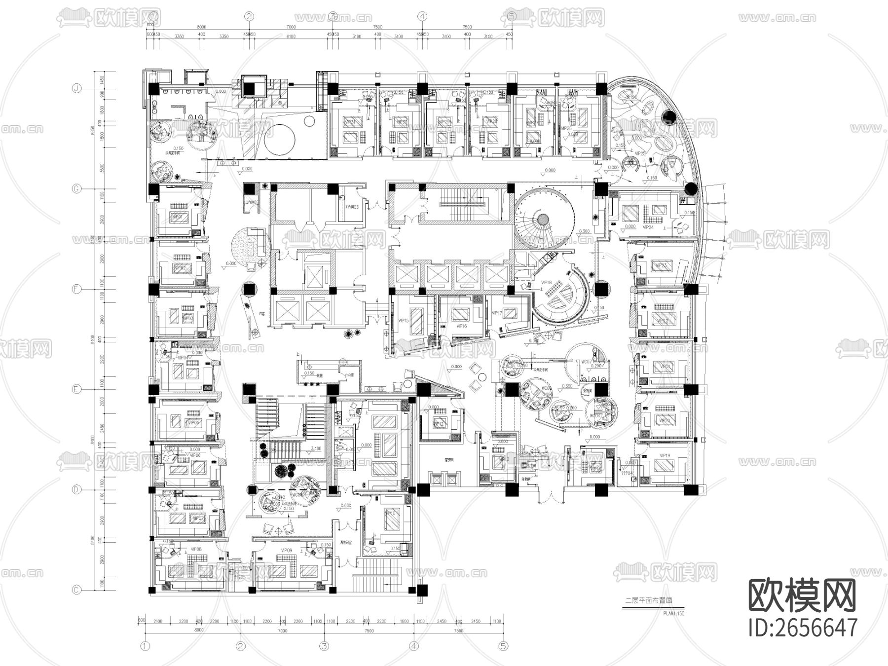 KTV 酒吧 夜店cad施工图下载（渲染图7）