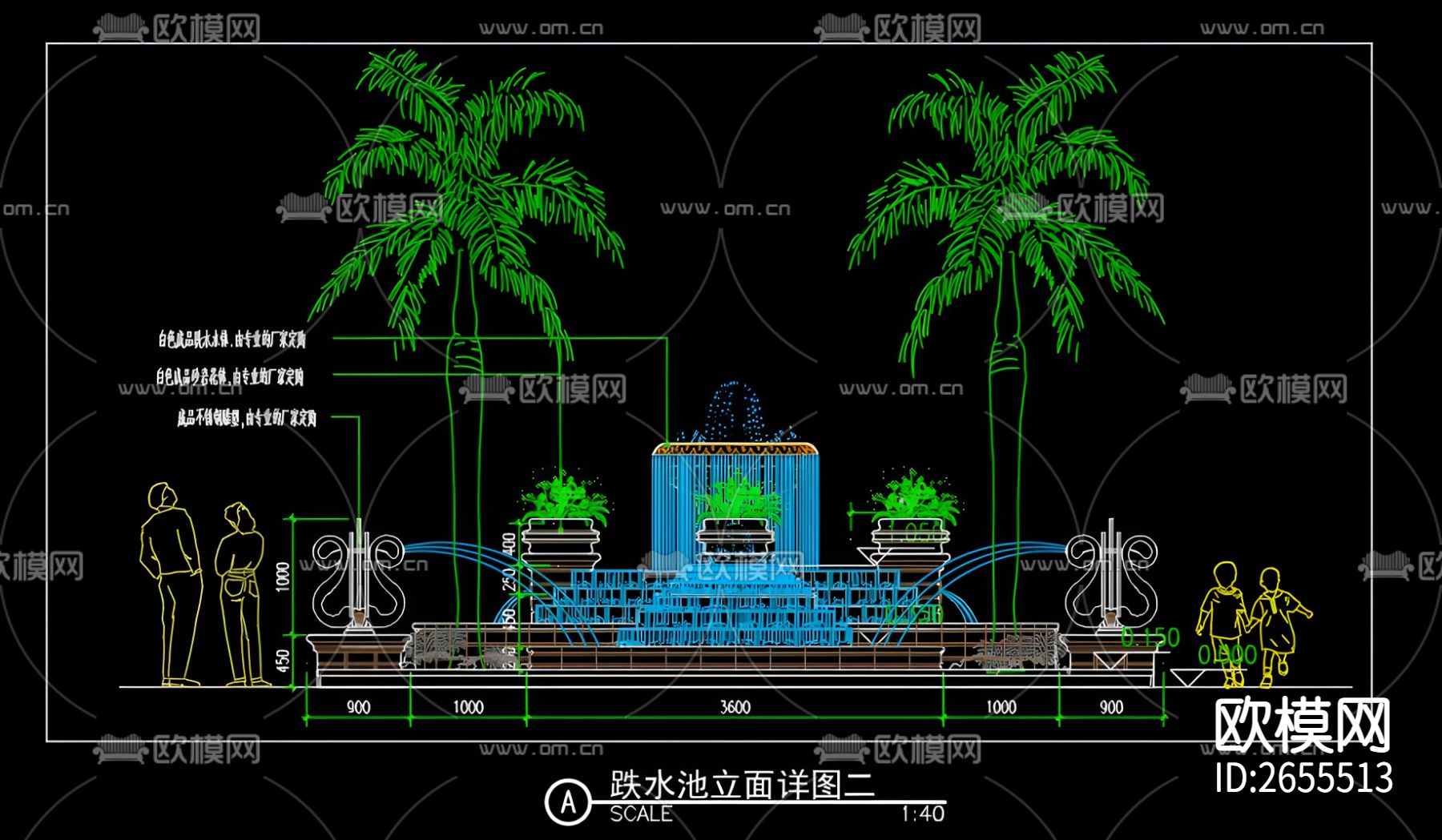 景观水池cad施工图下载（渲染图9）
