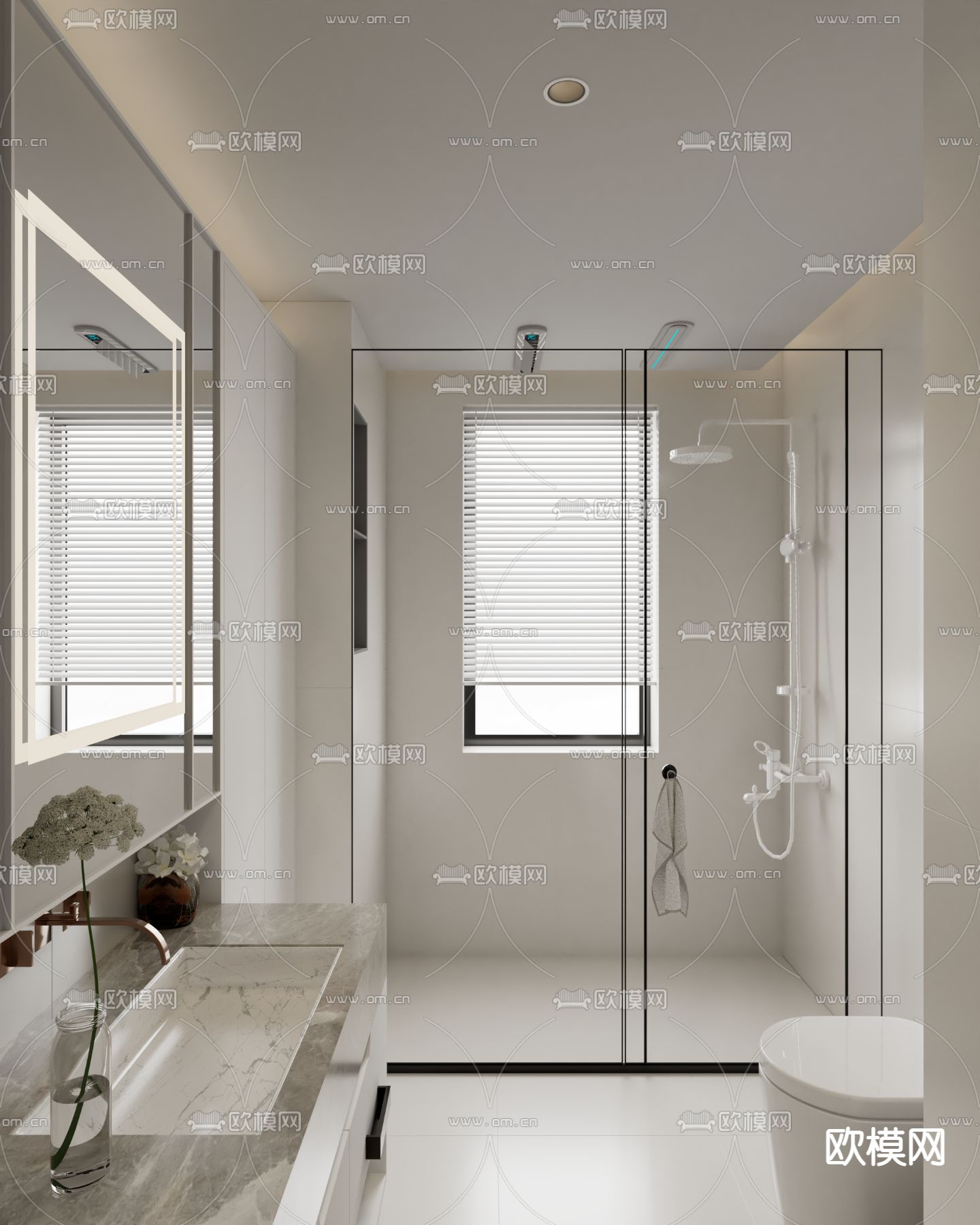 卫生间 浴室su模型下载（渲染图1）