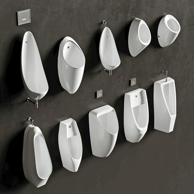  现代小便斗su模型 