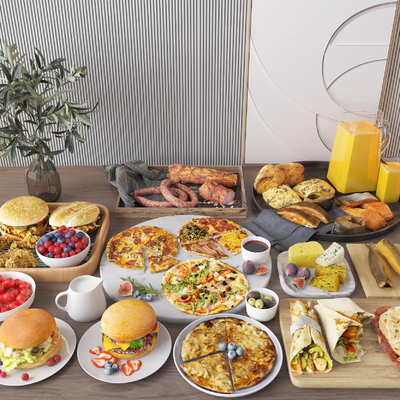  面包 西点 甜品 美食su模型 