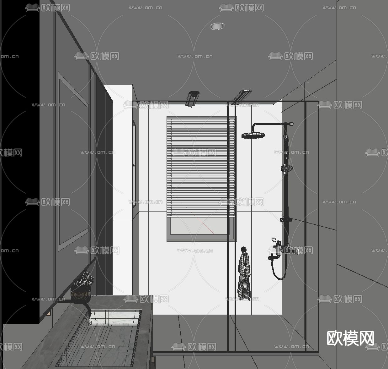 卫生间 浴室su模型下载（渲染图2）