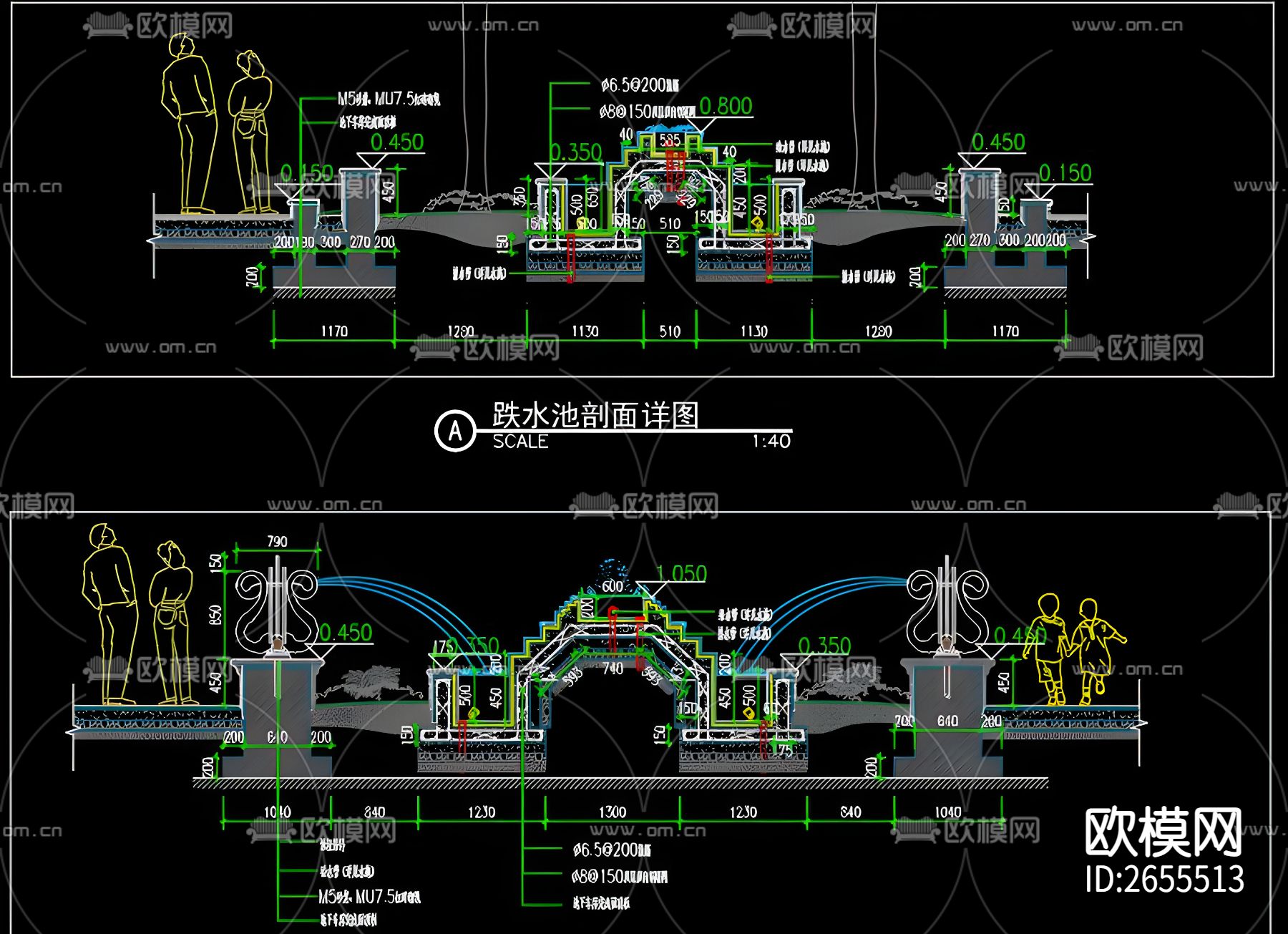 景观水池cad施工图下载（渲染图4）