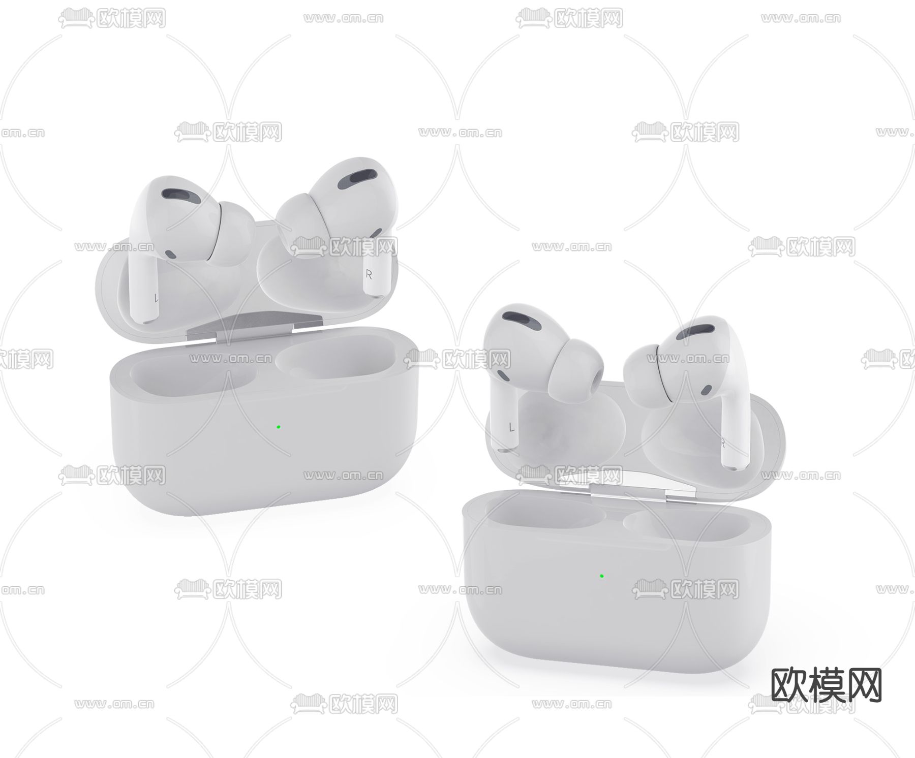 蓝牙无线耳机su模型下载（渲染图1）