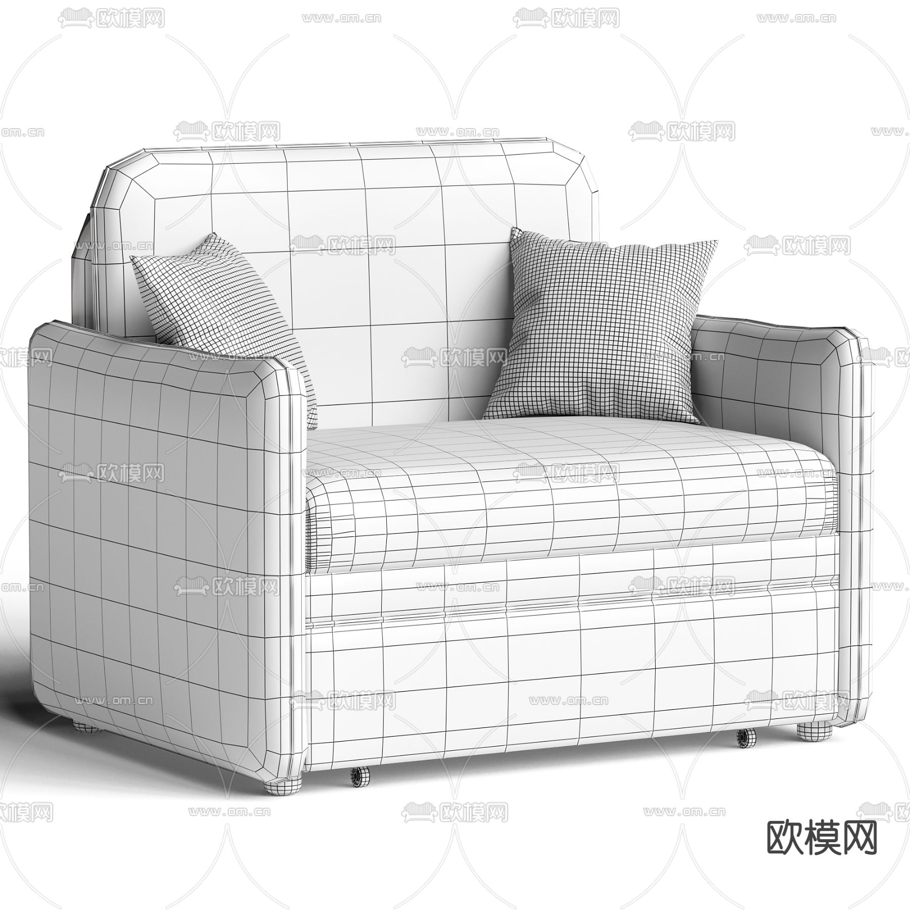 Armchair 单人沙发3d模型下载（渲染图4）