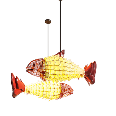  鱼形装饰吊灯su模型 