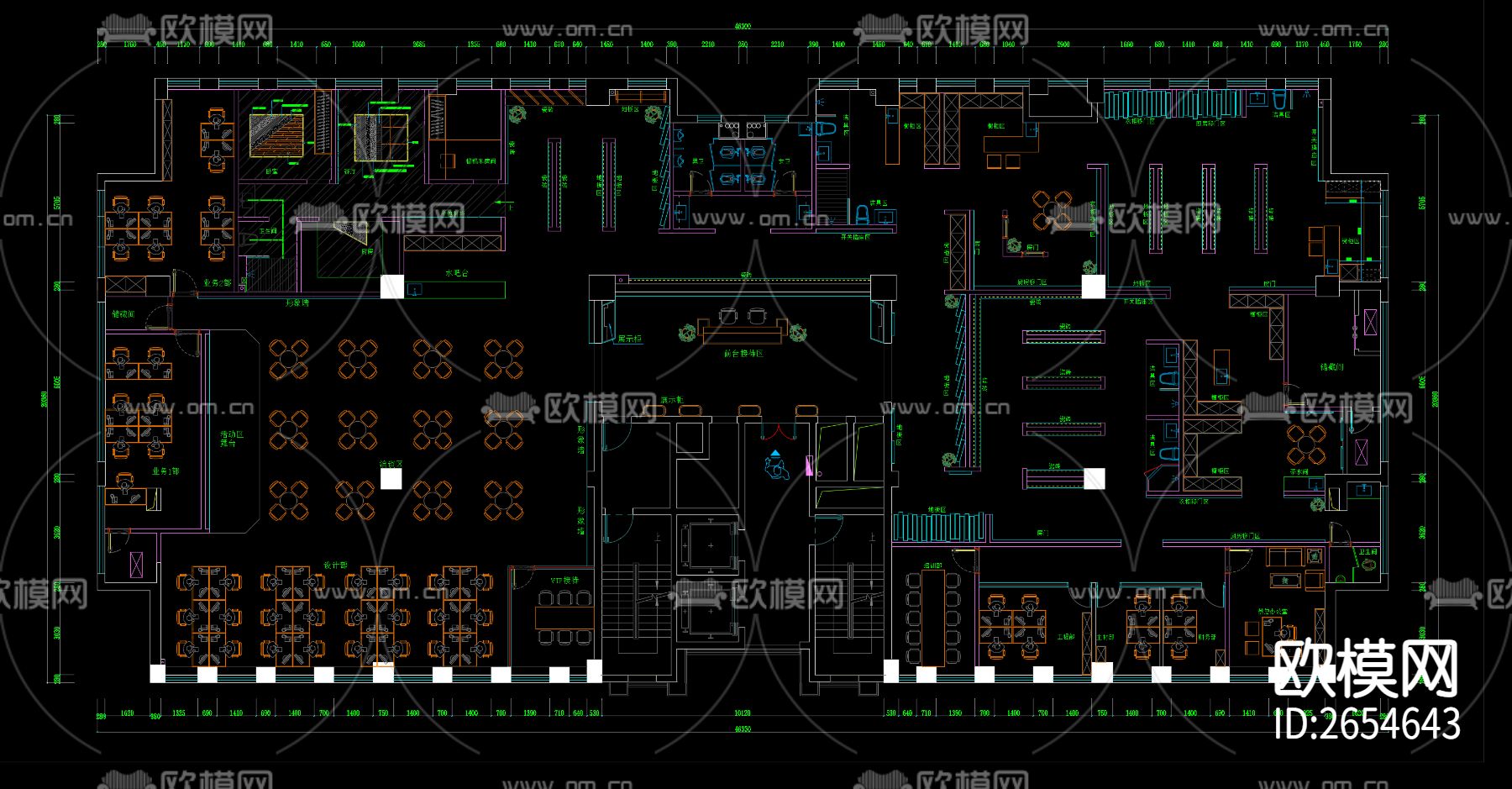 装修公司建材展厅CAD施工图下载（渲染图2）