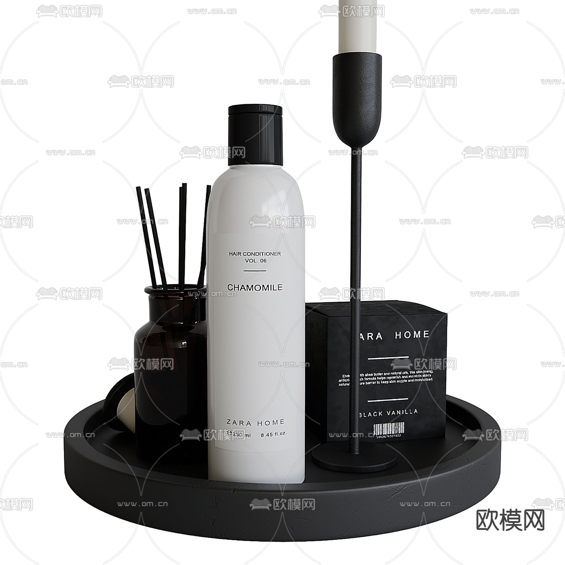 洗浴用品 蜡烛 香薰3d模型下载（渲染图1）