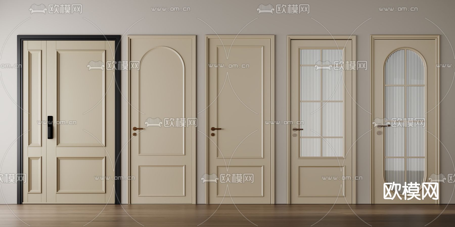 法式门 厨卫门 房门 密码门3d模型